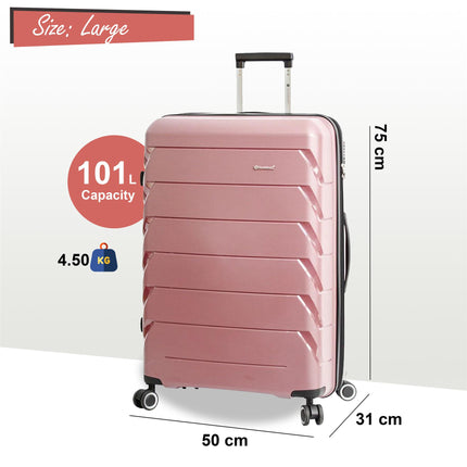 Dual 4 Wheel Hard Shell Strong Luggage Suitcase