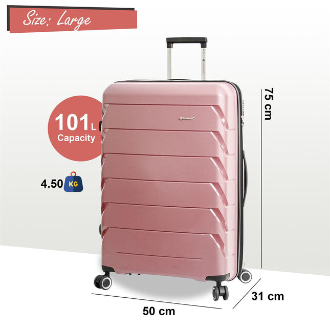 Dual 4 Wheel Hard Shell Strong Luggage Suitcase
