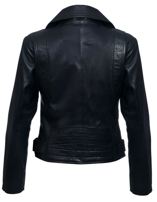 Womens Leather Biker Jacket-Stockholm