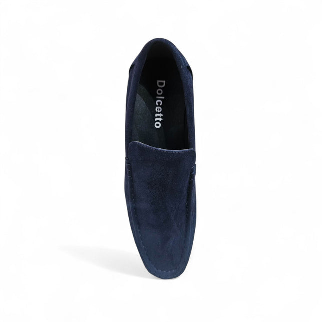 Men's Navy Suede Loafers Lightweight Slip-On Casual Shoes