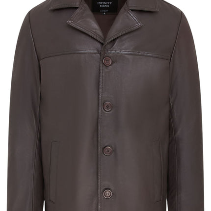 Men’s 4 Button Italian Leather Blazer Jacket - Loxton