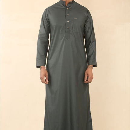 Men's Green Thobe Arab Saudi Emirati Islamic Clothing Jubba Robe