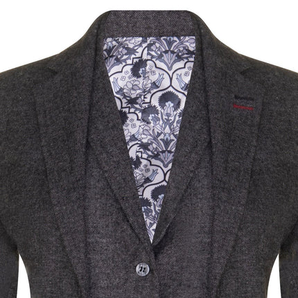 Womens 1920s  Grey Wool Classic Vintage Retro Blazer