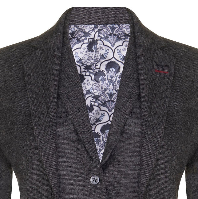 Womens 1920s  Grey Wool Classic Vintage Retro Blazer