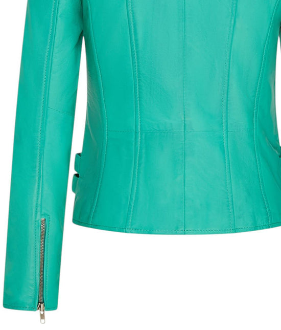 Womens Leather Brando Biker Jacket-Orlando