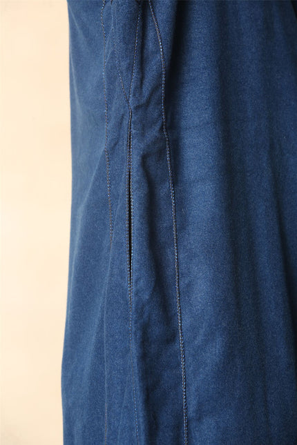 Men's Blue Hooded Moroccan Thobe Djellaba Jubba Robe Eid