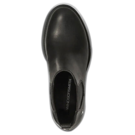 Windsorsmith Womens Black Classic Leather Ankle Chelsea Boots - Replace