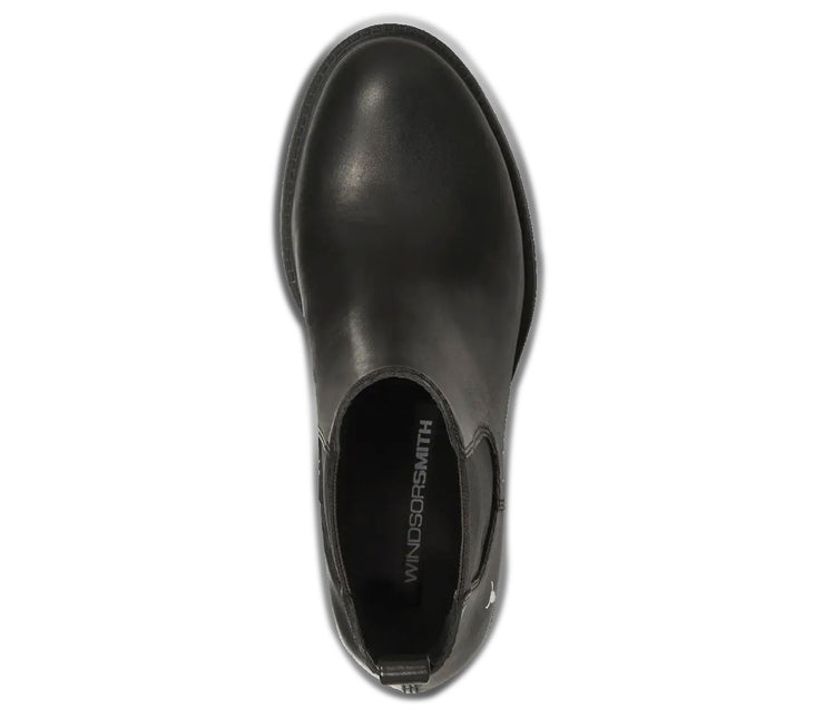 Windsorsmith Womens Black Classic Leather Ankle Chelsea Boots - Replace