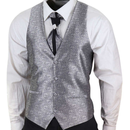 Men's 4 Piece Black Tailored Wedding Suit