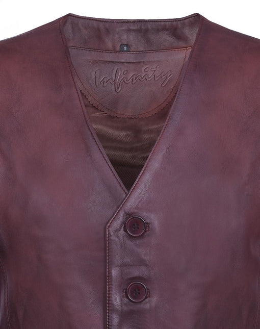 Mens Classic Leather Waistcoat-Chester