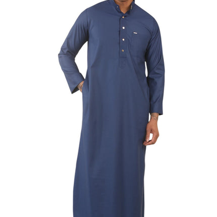 Men's Blue Thobe Arab Saudi Emirati Islamic Clothing Jubba Robe