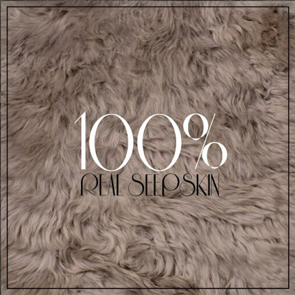 Genuine Taupe Sheepskin Natural Silky Soft Fluffy Real Wool Rug