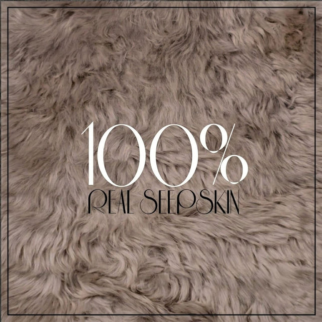 Genuine Taupe Sheepskin Natural Silky Soft Fluffy Real Wool Rug