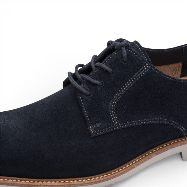 Tamaris Men's Navy Blue Suede Leather Plain Toe Smart Derby Shoes