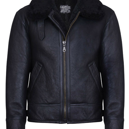 Mens B3 WW2 Leather Sheepskin Aviator Flying Jacket-Charleston
