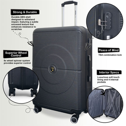 Hard Shell ABS Cabin Suitcase 56 x 35 x 20 cm Luggage Suitable for Easyjet, Ryanair