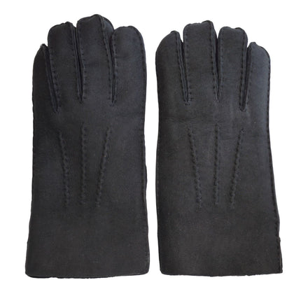 Infinity Leather Mens Black Luxury Sheepskin Suede Leather Gloves