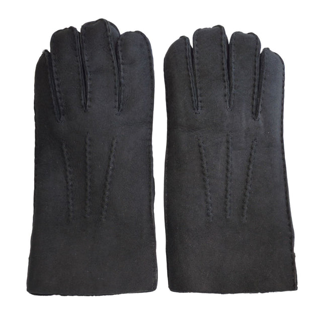 Infinity Leather Mens Black Luxury Sheepskin Suede Leather Gloves