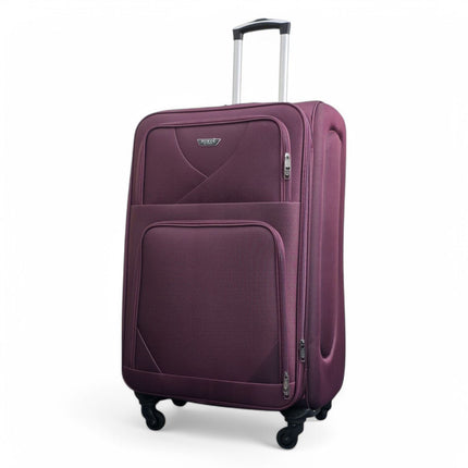 Soft Shell Lightweight Nylon Suitcase Set 4 Wheel Travel Case Holiday Bags