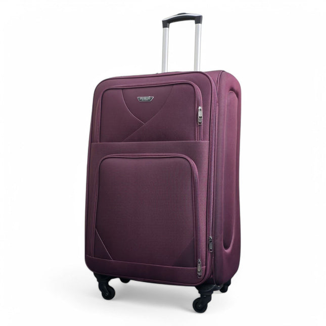 Soft Shell Lightweight Nylon Suitcase Set 4 Wheel Travel Case Holiday Bags