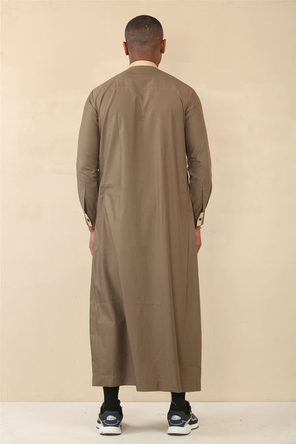 Men's Brown Thobe Arab Saudi Emirati Islamic Clothing Jubba Robe