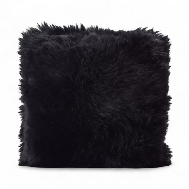 Genuine Sheepskin Black  40x40cm Real Wool Single Sided Cushion