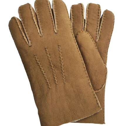 Infinity Leather Mens Tan Luxury Sheepskin Suede Leather Gloves