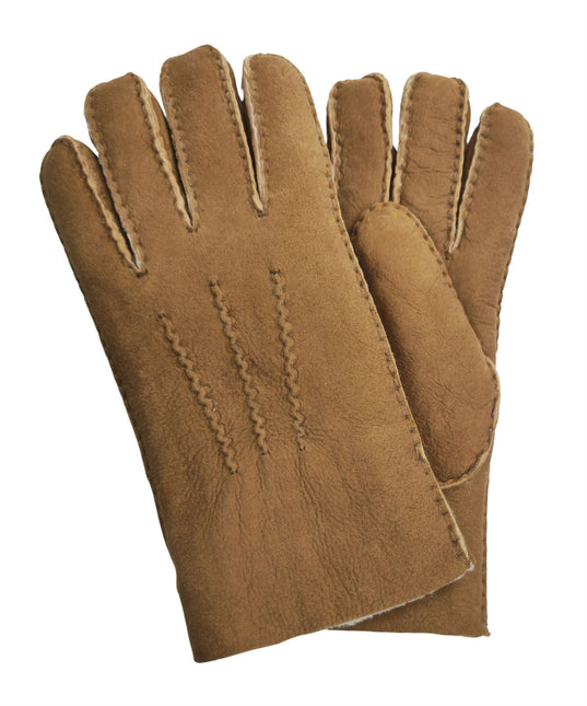 Infinity Leather Mens Tan Luxury Sheepskin Suede Leather Gloves