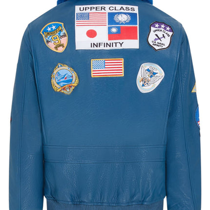 Mens A2 Top Gun Leather Bomber Jacket-Camborne