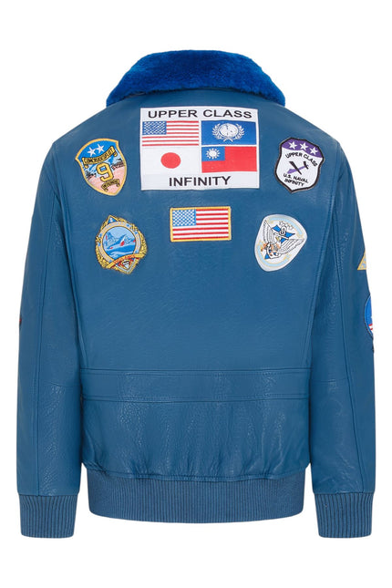 Mens A2 Top Gun Leather Bomber Jacket-Camborne