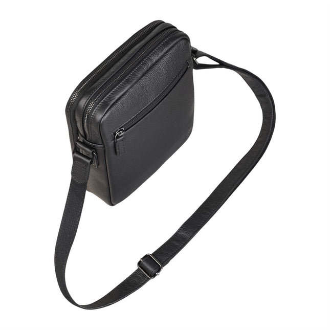 Genuine Leather Black Vintage Messenger Crossbody Travel Bag - Hawthrone