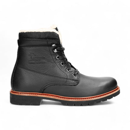 Panama Jacks Men's Black P03 Aviator Leather Combat Boots