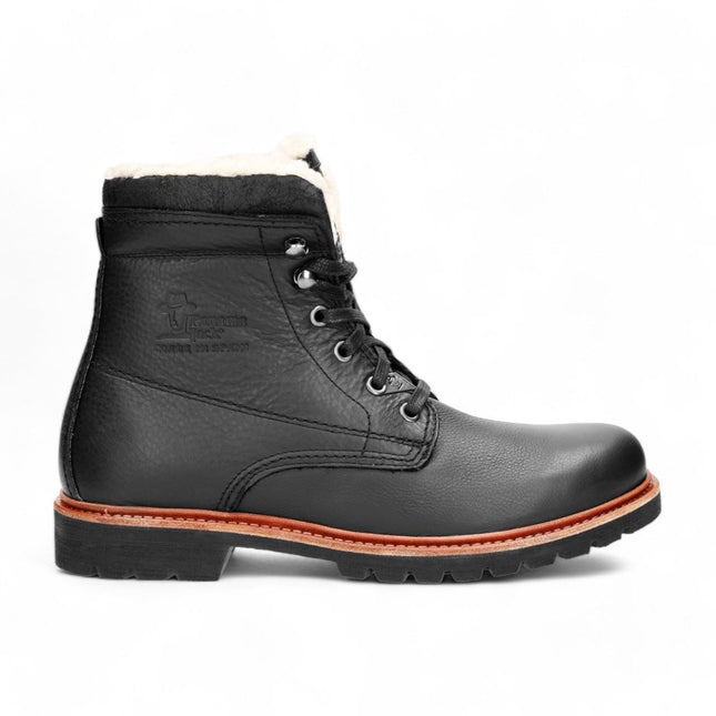 Panama Jacks Men's Black P03 Aviator Leather Combat Boots