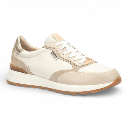 Pikolinos Women's Beige Leather Lace Up Sneaker Trainers Shoes - Arrecife