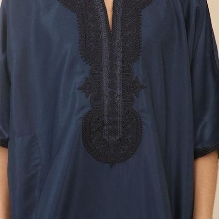 Kid's Boys Blue Moroccan Thobe Djellaba Jubba Robe Eid
