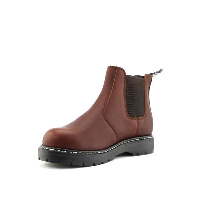 Grinders Unisex Wine Chelsea Acs Leather Ankle Slip On Boots