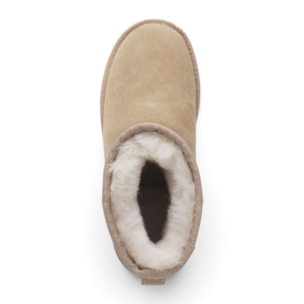 Women’s Sand Brown Genuine Sheepskin Real Fur Winter Ankle Boots - Frost