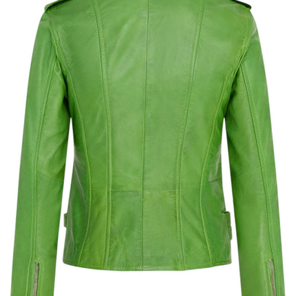 Womens Leather Brando Biker Jacket-Orlando