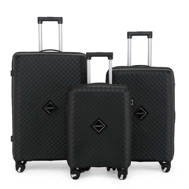 Dual 4 Wheel Robust Lightweight TSA Hard Shell Suitcase Luggage Travel Bags Set