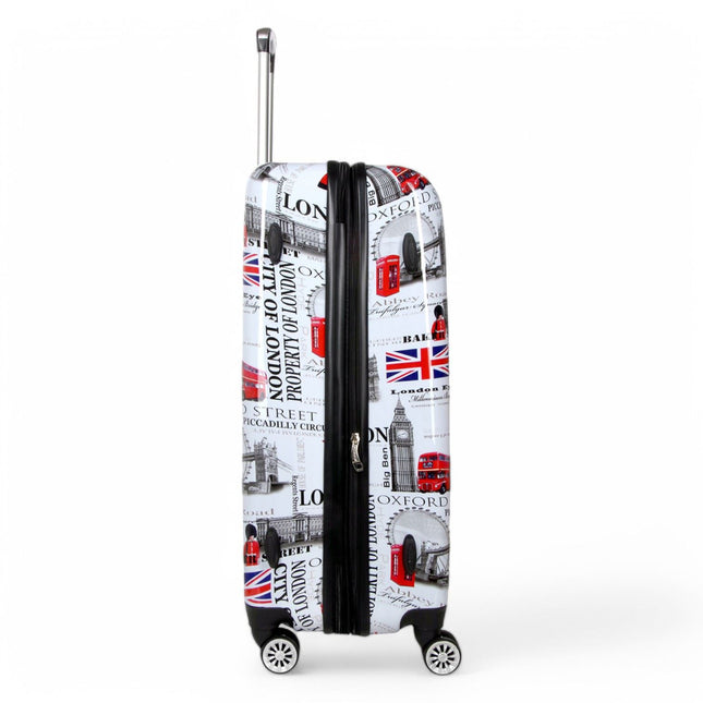 Strong Expandable Hard Shell 8 Wheel Suitcase Set Print Luggage Cabin Travel Bag