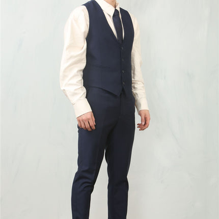 Men's Navy 3 Piece Formal Classic Prom Suit Workwear