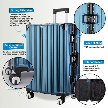 Robust Hard Shell Cabin Suitcase 36 x 24 x 56 cm Luggage Suitable for Easyjet, Ryanair, Wizzair