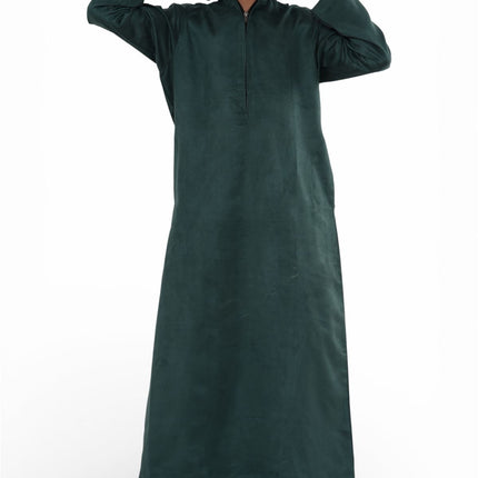 Kids Boys Hooded Eid Green Moroccan Jubba Robe Ramadan Eid Thobe - K-HM12