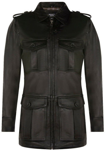 Mens Leather Parka Safari Coat-Mesa Verde