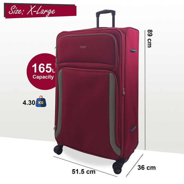 Soft Shell Suitcase Luggage Set Travel Light Carry On Cabin Bag