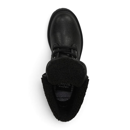 Blowfish Malibu Women's Black Faux Leather Lace Up Winter Boots - Andy-Cozy