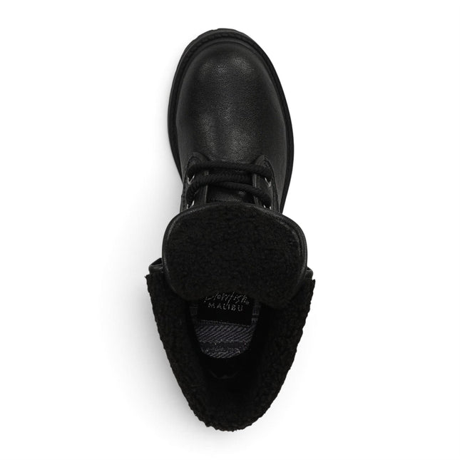 Blowfish Malibu Women's Black Faux Leather Lace Up Winter Boots - Andy-Cozy