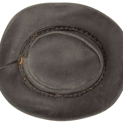 Cowboy Aussie Real Leather Hat Australian Black Western Outback Bush Hat