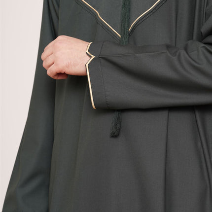 Men's Ramadan Green Moroccan Jubba Robe Djellaba Eid Thobe - TT-007