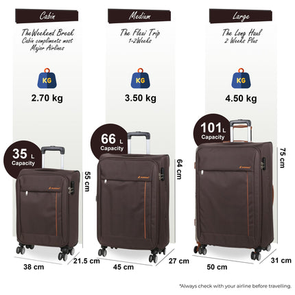 Lightweight Soft Casing Travel Luggage Suitcases